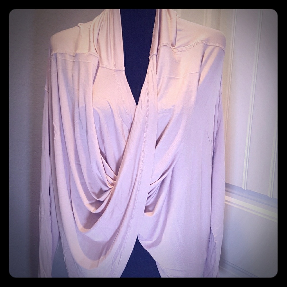NWT- Long Sleeve Wrap Front Top WHITE